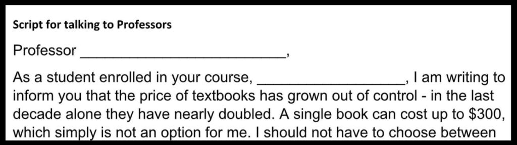 Script for talking to Professors