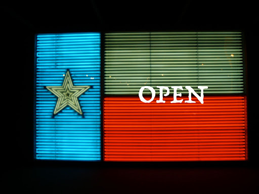 “Open Texas Flag” is a derivative of "The Texas Flag" by TFDuesing, used under CC BY 2.0. “Open Texas Flag” is licensed under CC BY 4.0 by Judith Sebesta.