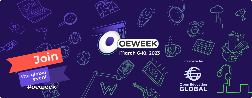 Open Education Week 2023 Banner - Join the Global Event presented by Open Education Global